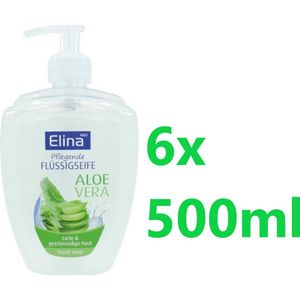 Elina Aloe Vera - Handzeep - vloeibaar - 6 x 500 ml - Voordeelverpakking