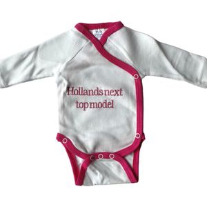 Romper - Baby overslagromper - Romper met tekst - Hollands top model - Overslagromper - 0-3 maanden - Holland next top model