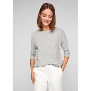 Q/S Designed by T shirt 3/4 Mouw - Grijs - Katoen/Viscose - Maat M