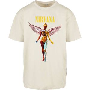 Mister Tee Nirvana - In Utero Oversize Heren T-shirt - M - Creme