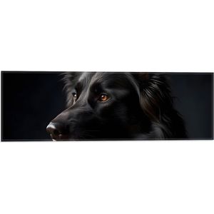 Vlag - Dier - Hond - Zwart - 60x20 cm Foto op Polyester Vlag