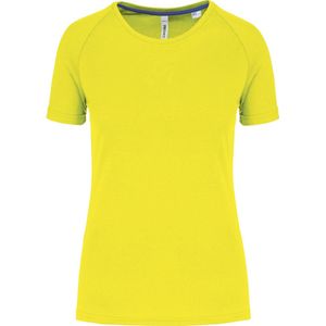 PROACT® Gerecycled damessport-T-shirt met ronde hals PA4013 - Fluorescent Yellow - M