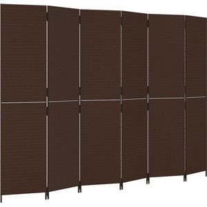 vidaXL-Kamerscherm-6-panelen-poly-rattan-bruin
