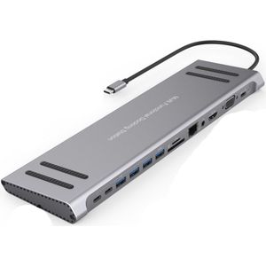 All-in-one USB-C Mutli Function Docking Station-2 in 1 / Keyborad / Speaker / TV / Projector / Headphone / Mouse / U-disk / SD 3.0 /TF3.0 /PD 3.0 / RJ45 / Charge / Sync / Microphone / 4K@30hz / USB 3.1 / USB 3.0