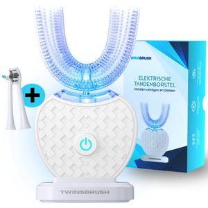 Twinsbrush Smart Brush - 3in1 Elektrische Tandenborstel - U-Vormige Tandenborstel - Smart brush Tanden - Smart Brush - Tandenborstels - Tanden bleker - 4 standen - Wit - Draadloos
