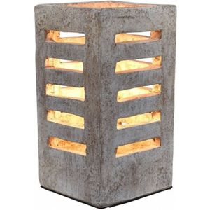 Tafellamp vierkant keramiek Felix scotch | 1 lichts | beige / creme | keramiek | 30 x 15 x 15 cm | modern / sfeervol design