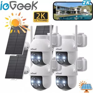 ieGeek Draadloze WiFi Buitenbewakingscamera - 3MP IP-camera - Tweewegs-audio - Geluidsalarm - AI-detectie -Nachtzicht - 360° PTZ - 4 stuks