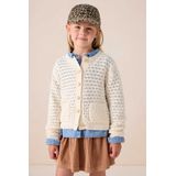 Sissy-Boy - Gebreid Vest - Wit - Lange Mouwen - Hoge Ronde Halslijn