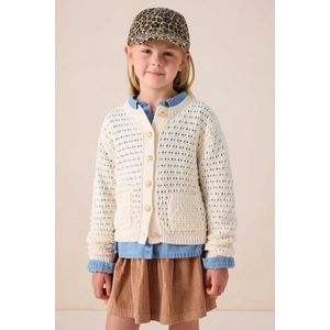 Sissy-Boy - Gebreid Vest - Wit - Lange Mouwen - Hoge Ronde Halslijn