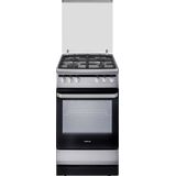 Inventum VFG5020GRVS - Vrijstaand gasfornuis - Elektrische oven - 4 kookzones - 50 cm - 62 liter - RVS/Zwart