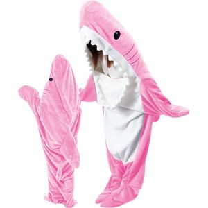 Hoodie Deken - Plaid Met Mouwen - Roze - 170CM TOT 190CM - Cuddle Hoodie - Haaien Deken - Hoodie Blanket - Deken Met Mouwen - Oversized Hoodie - Fleece Deken - Sherpa - Haaien Kostuum