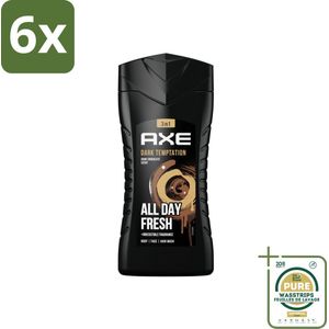 Axe 3-in-1 Douchegel Dark Temptation 250 ml - Voordeelverpakking - 6 stuks - Dark Temptation - Chocoladegeur