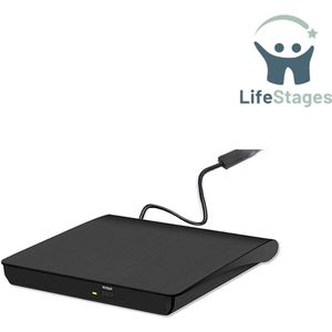 LifeStages - Externe DVD Speler - Externe DVD-CD-Brander - DVD-Station USB 3.0 - DVD-R CD-RW - Draagbare Ultra Slimme Externe Schijf met Mac/OS/Win11/Win10/XP/Win8