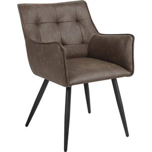 Rootz Eetkamerstoel - Ergonomische stoel - Comfortabele zit - Schuim met hoge dichtheid - Stevig metalen frame - Veelzijdig ontwerp - 57 cm x 80 cm x 57 cm