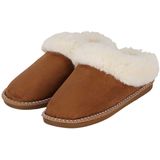 Apollo Dames Instap Pantoffels Teddy Donkerbruin - Maat 37/38