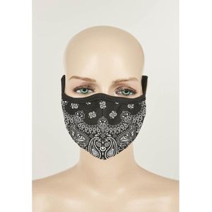 Mister Tee - Bandana Face Mask black/white one size Masker - Mondkapje - Zwart