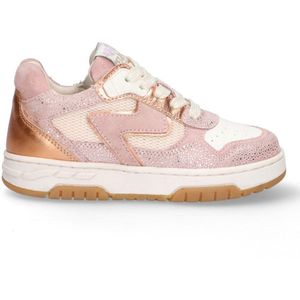 Braqeez 425249-991 Meisjes Lage Sneakers - Roze - Nubuck - Veters