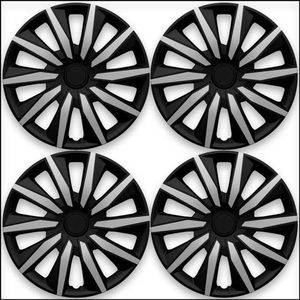 Wieldoppen DECENTE-SB 14 inch zilver/zwart. Set a 4 stuks (CONTROLEER UW BANDENMAAT en lees a.u.b. de onderstaande, uitgebreide tekst!)