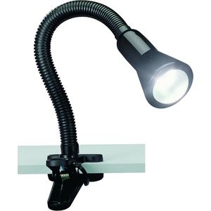 LED Klemlamp - Torna Fexy - E14 Fitting - Glans Zwart - Kunststof