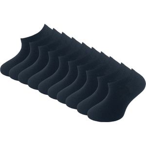 10 paar Kids Sneakersokken - SQOTTON® - Zwart - Maat 19-22