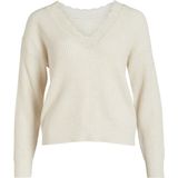 VILA VIGLACY REV V-NECK L/S KNIT TOP/PB Dames Trui - Maat L