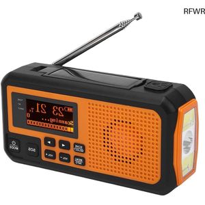 RFWR® DAB FM Noodradio met Bluetooth, Handcrank en Zonne-energie - Zaklamp en Powerbank voor Buiten