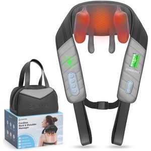 Nekmassageapparaat met warmte - Draadloos 4D Shiatsu massage voor nek en schouders