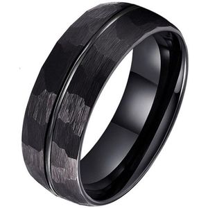 Tom Jaxon wolfraam Ring Facet Groef Mat Zwart-21.5mm