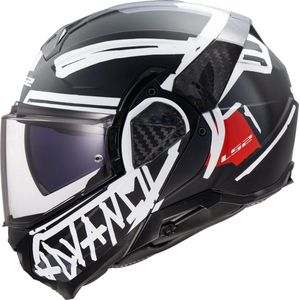 LS2 FF910 Advant II systeemhelm Tape zwart wit