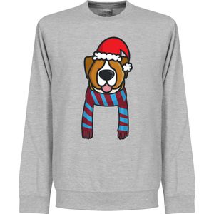 Christmas Dog Scarf Supporter Kersttrui - Bordeaux/Lichtblauw - XXL