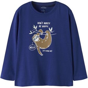 Top - Blauw - Jersey - Lange Mouwen - Regular Fit