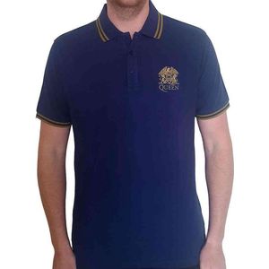 Queen - Crest Logo Polo shirt - XL - Blauw