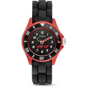 Colori Kidz 5 CLK060 Kinderhorloge met Racewagen - Siliconen Band - Ø 30 mm - Zwart