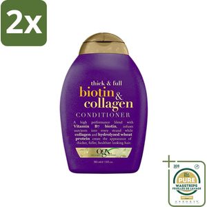 OGX - Biotin + Collagen - Conditioner - Volumegevend - Voor Fijn Haar - 385 ml - Voordeelverpakking - 2 stuks - Volumegevend haar - Fijn haar verzorgen