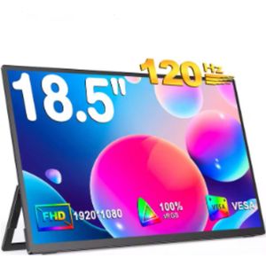WNHB® Portable Monitor – 18,5 Inch Draagbaar Scherm – 1920x1080p Full HD – Ideaal voor Gaming, Thuiswerken & Reizen – USB-C & HDMI – Plug & Play