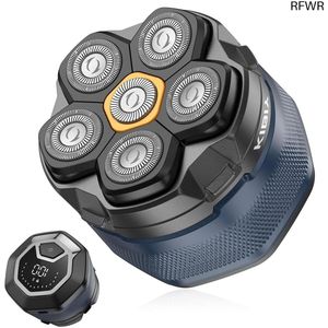 RFWR® Elektrisch Scheerapparaat voor Heren met 6 Magnetische Scheerkoppen en LED-Display