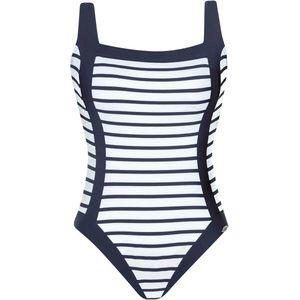 Dames Badpak - Eendelig met Soft Cups en Hoge Rug - Verstelbare Bandjes met Tijdloos Streepdessin