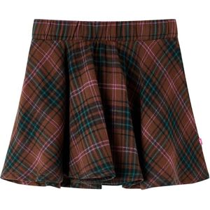 vidaXL-Kinderrok-geruit-patroon-128-cognackleurig