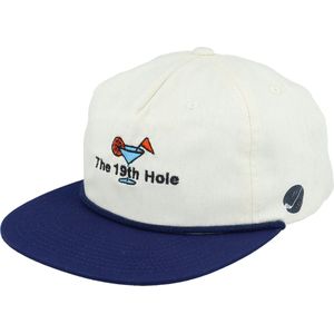 Hatstore- The 19th Hole Golf Logo Rope Ivory/Navy Snapback - Pins & Stripes Cap