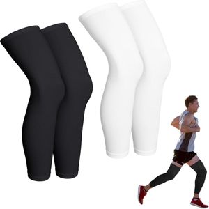 TRANKIELO® - Compressiekousen Set van 4 – Voor Outdoor Sporten – Ademend en Comfortabel – Antislip Ontwerp – Zonbescherming en Overbelastingspreventie – Zwart en Wit