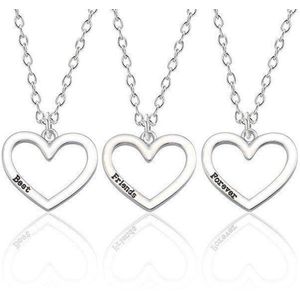 Kasey Vriendschapsketting - BFF ketting voor 3 - Hart - Best Friend Forever