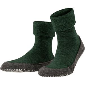 FALKE Cosyshoe antislip noppen merinowol huissokken pantoffels heren groen - Matt 37-38