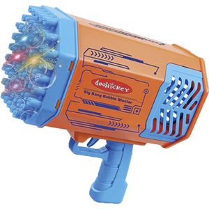 Bazooka Bubble gun, Bellenblaas pistool – blauw/geel - Bellenblazer - Bellenblaasmachine voor kinderen, volwassenen, feestjes en bruiloften – incl. batterij en oplader
