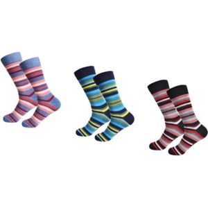 Gestreepte sokken - Giavanglia - Unisex - 3 paar - Maat 39-42