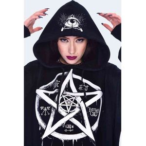 Jawbreaker - All Seeing Spirit Printed Oversized Hoodie/trui - L - Zwart