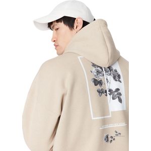 Trendyol Zwarte Oversized/Wijde Fleece Hoodie Met Capuchon En Warme Hertenprint Tmnaw22Sw1651