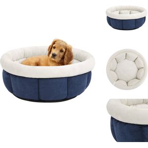 vidaXL Comfortabele Hondenmand - Blauw - 40 x 20 cm (ø x D) - Kunstsuède en Fleece - Dierenkussen