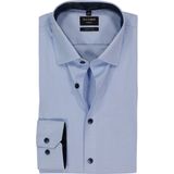 OLYMP No. 6 Six super slim fit overhemd, structuur, lichtblauw