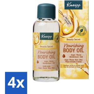 4 x Kneipp - Huidolie - Beauty Secret - Voor droge en gevoelige huid - 100 ml - Huidolie - Droge Huid - Gevoelige Huid - Voedende Olie - Argan Olie