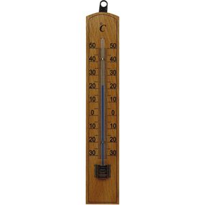 Thermometer buiten hout - 20 x 4 cm - Buitenthermometers